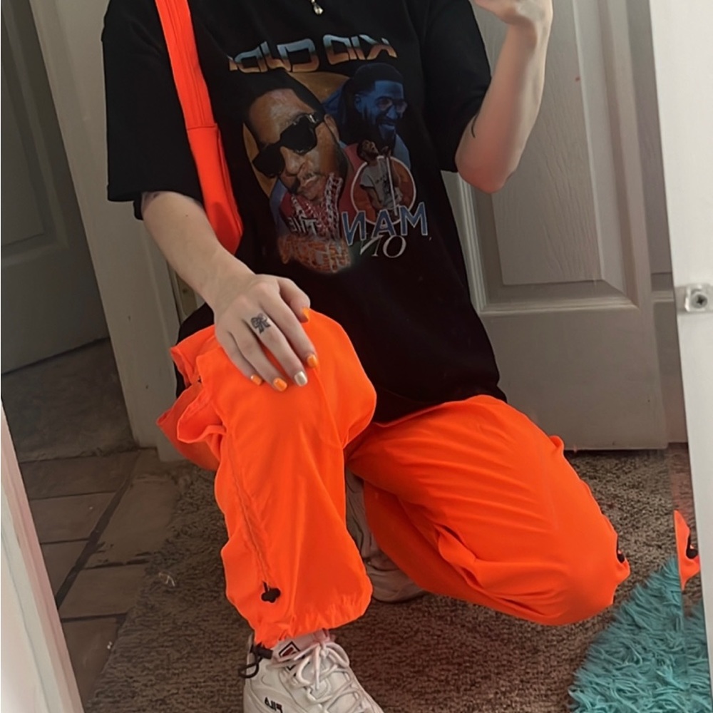 orange drawstring pants